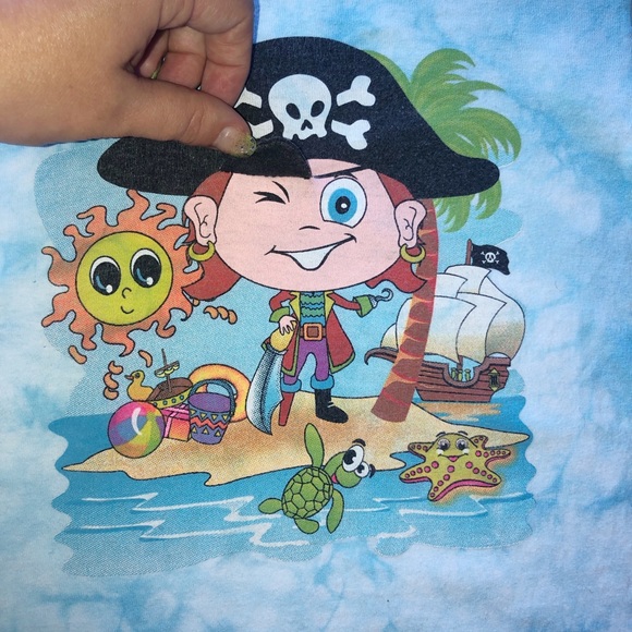 DK KIDS 4T TYE DYE BLUE PIRATE SHORT SLEEVE SHIRT - Picture 3 of 5